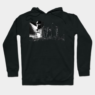 Line sketch of the Guggenheim Museum Bilbao and the Mama spider. Basque Country, Euskadi, Spain. Hoodie